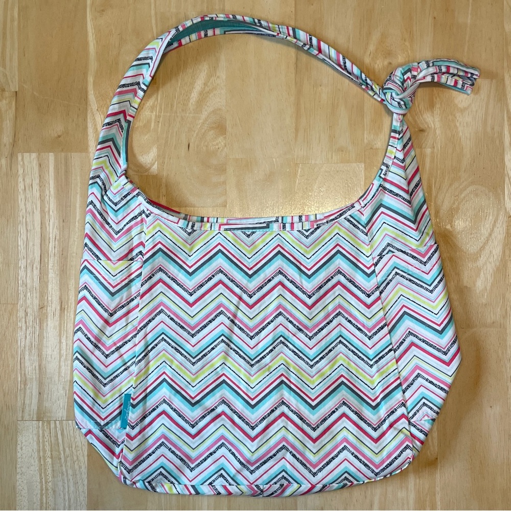 Thirty-one Retired Roundabout Party Punch Reversible Cotton Crossbody Hobo Bag - Picture 2 of 16